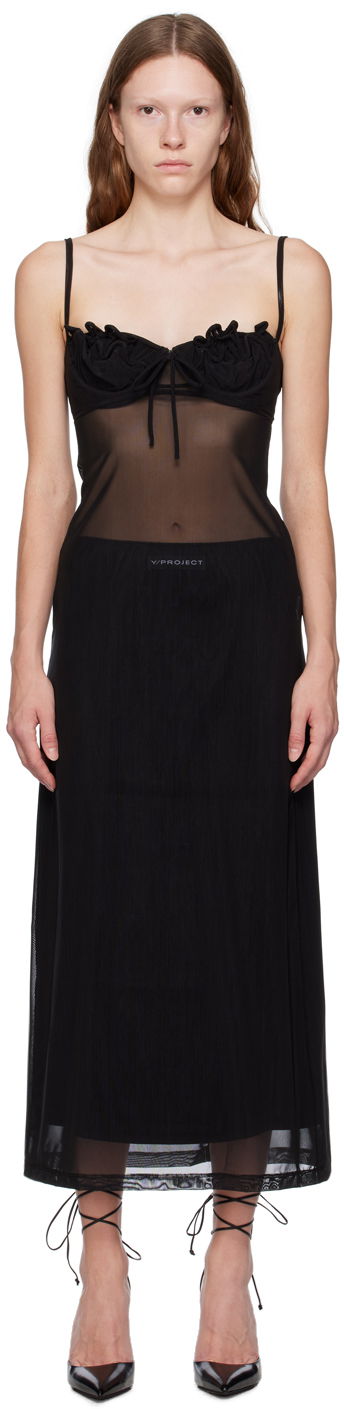 Šaty Y/PROJECT Black Wire Brasier Midi Dress Čierna | WTSDRESS70-S25, 0