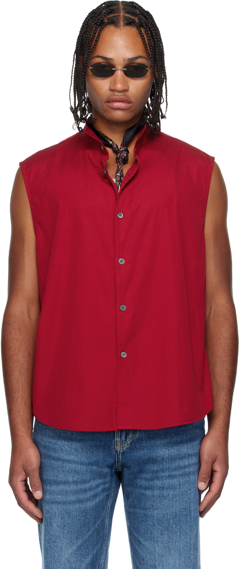 Košeľa OUR LEGACY Wing Sleeveless Shirt Červená | M4252WL