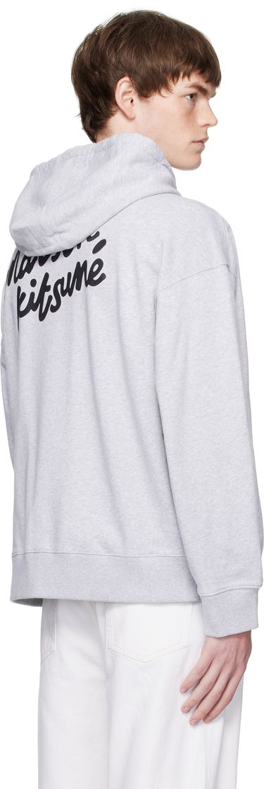 Mikina MAISON KITSUNÉ Maison Kitsuné Handwriting Oversize Hoodie Šedá | PM00704KM0340, 2