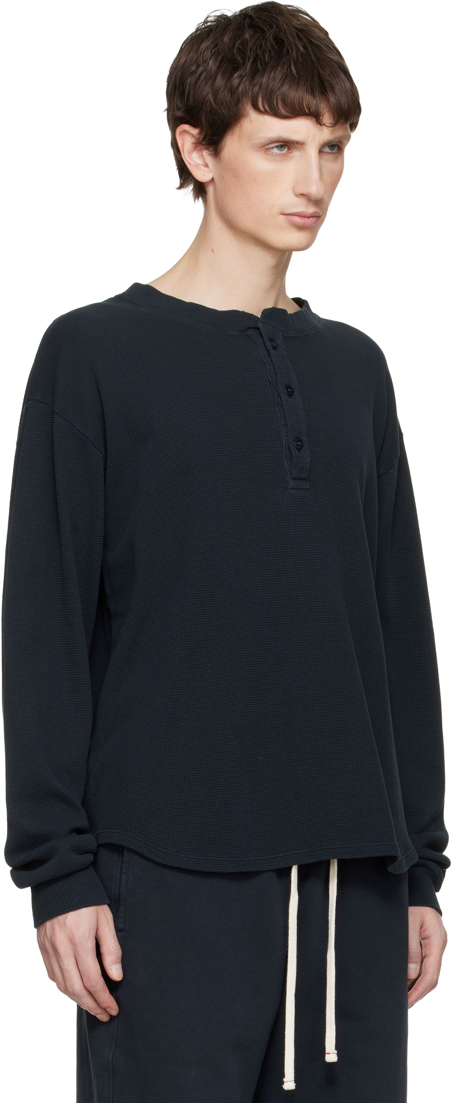 Tričko LES TIEN Baseball Hem Henley Navy | TH-2105, 1