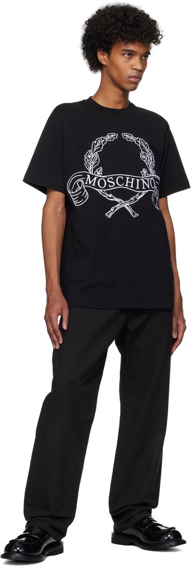 Tričko Moschino Moschino Laurel Crown Embroidered T-Shirt Čierna | 251ZZA072202411555, 3