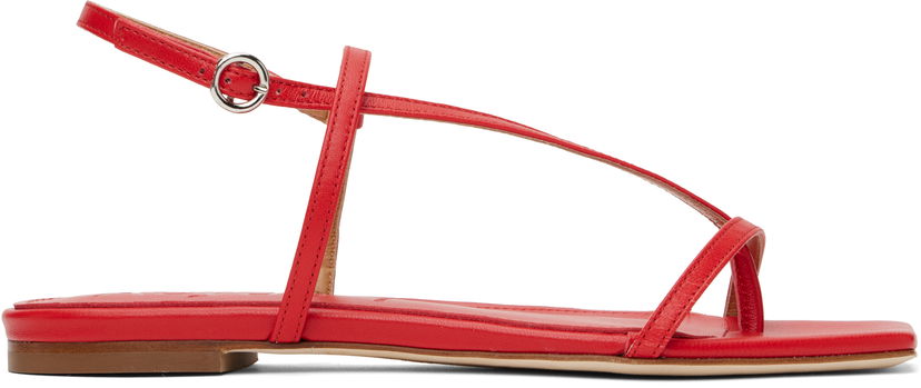 Doplnky Aeyde Aeyde Ella Leather Toe-Post Sandals Červená | A11-FS-BRNS08FL21-SS25-406-007