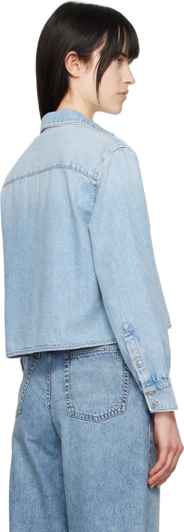 Košeľa rag & bone Rag & Bone Featherweight Cropped Maxine Denim Shirt Modrá | WDD25S1446UFGR, 2