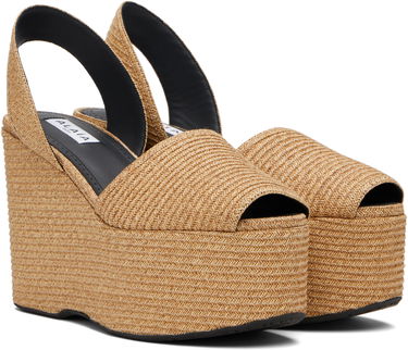 Tenisky a topánky Alaïa ALAÏA Wedge Paper Straw Heeled Sandals Béžová | AA3S129TK054, 3