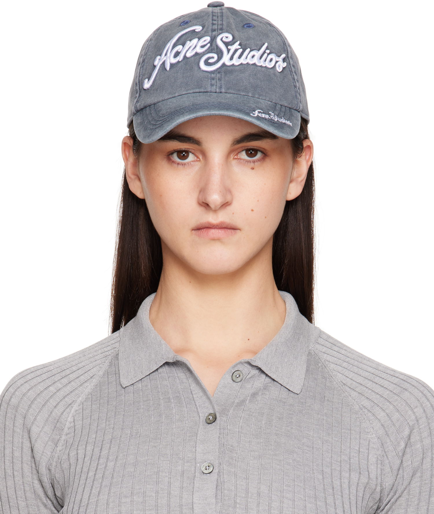 Šiltovka Acne Studios Logo Cap Šedá | C40398-, 0