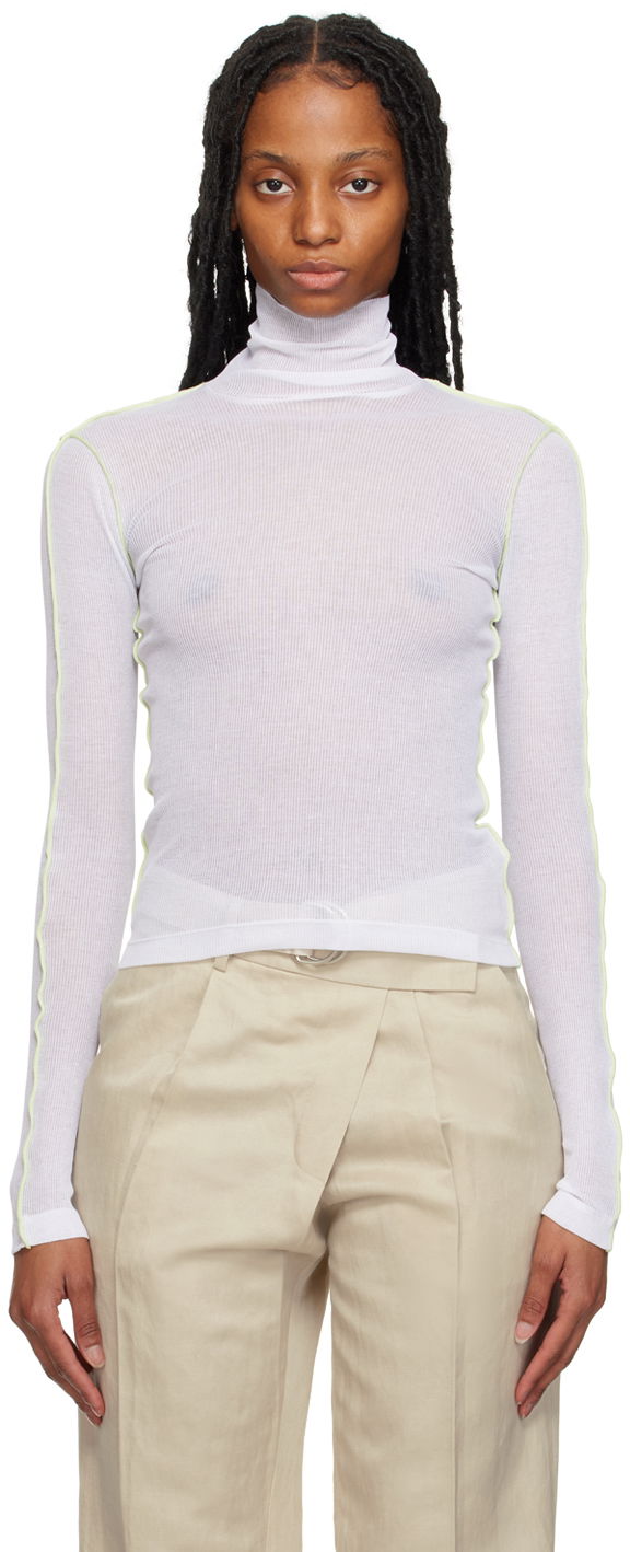 Helmut Lang Sheer Turtleneck Top