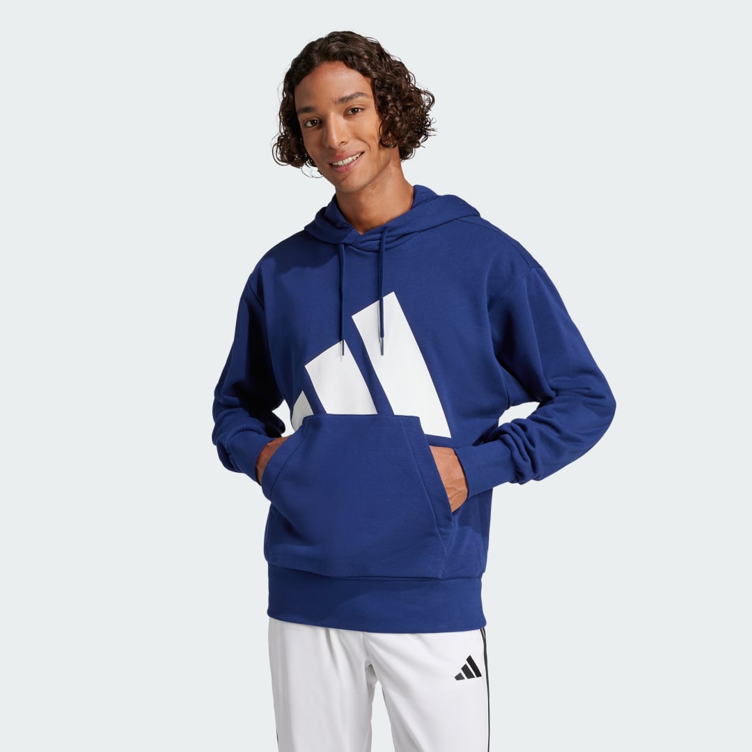 Mikina adidas Performance Essentials Big Logo Fleece Hoodie Modrá | JE8890, 0