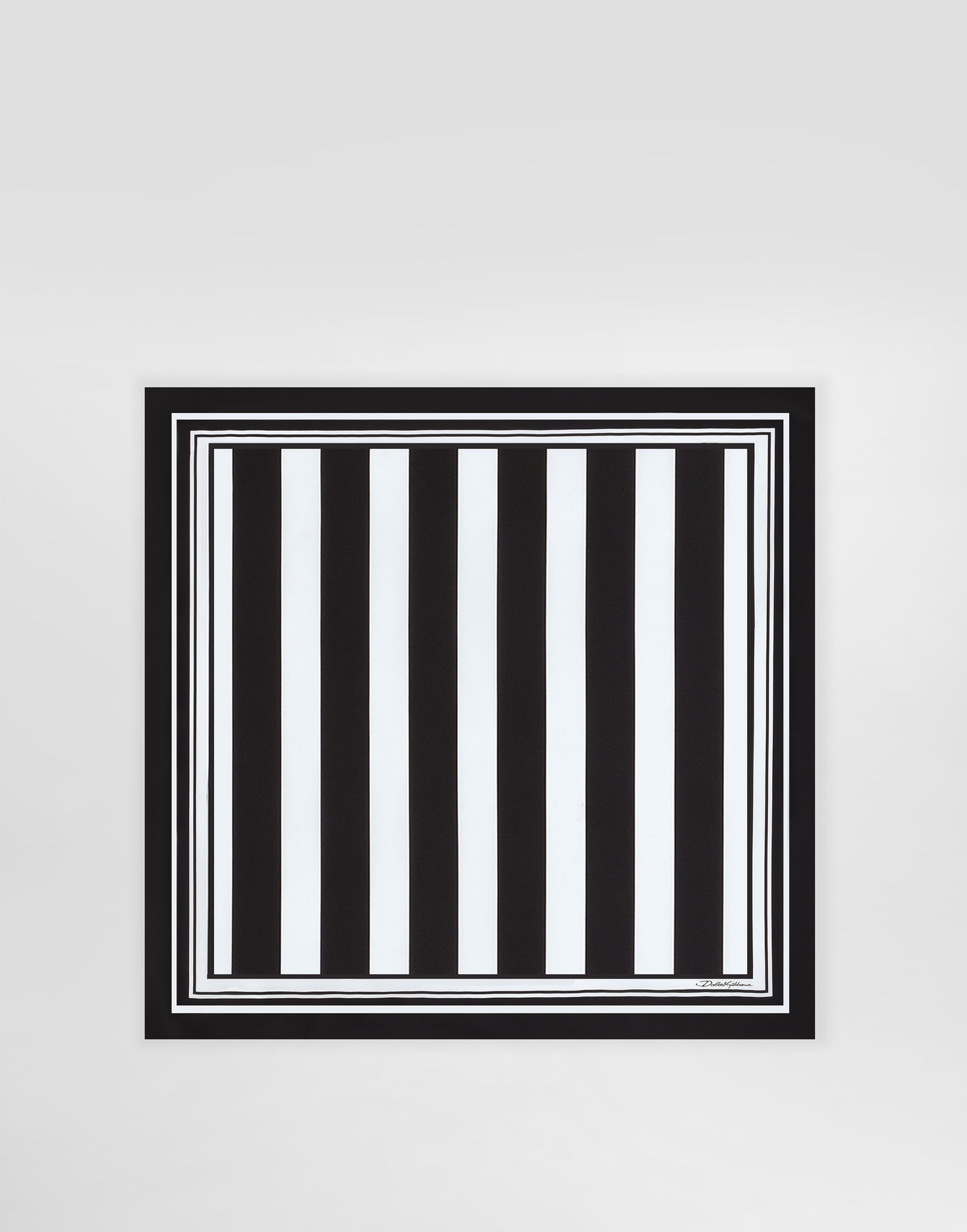 Šál Dolce & Gabbana Dolce & Gabbana Striped Silk Twill Square Scarf Čierna | GQ704EG0WU9HM8DA, 0