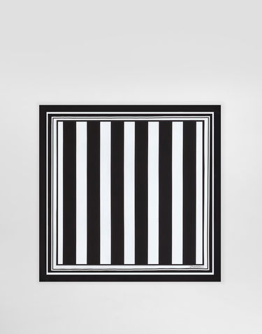 Šál Dolce & Gabbana Dolce & Gabbana Striped Silk Twill Square Scarf Čierna | GQ704EG0WU9HM8DA, 0