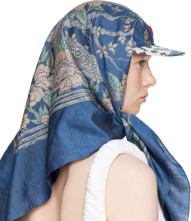 Šál Marine Serre Marine Serre Regenerated Silk Scarves Veiled Cap Modrá | UHG028A UWOV0028, 2