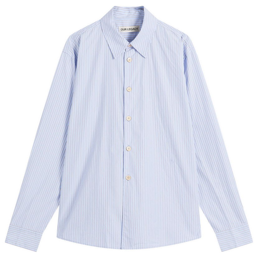Košeľa OUR LEGACY Beyond Shirt Typewriter Stripe Poplin Modrá | M4252BS