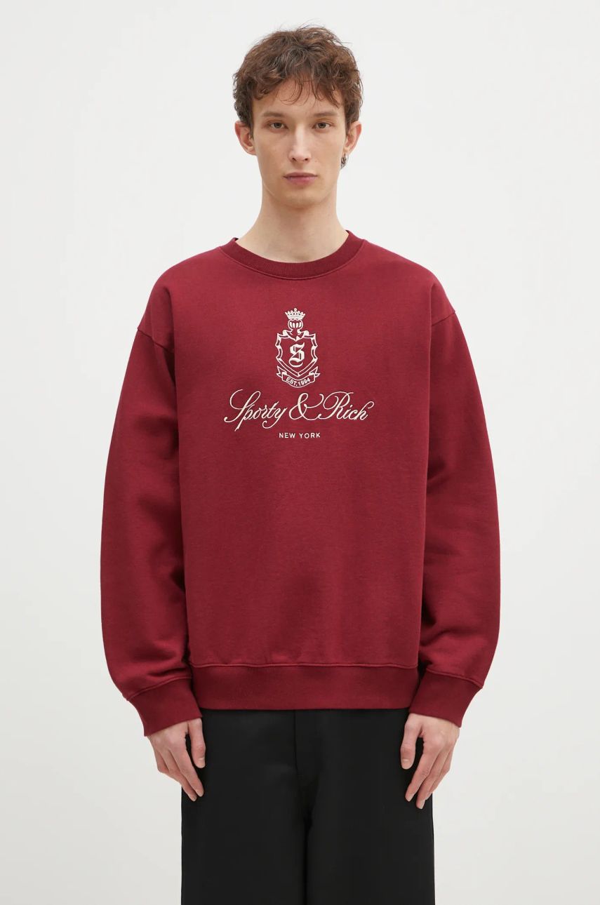 Sveter Sporty & Rich Sporty & Rich Vendome Embroidered Sweatshirt Vínová | ST071506205RE10, 0