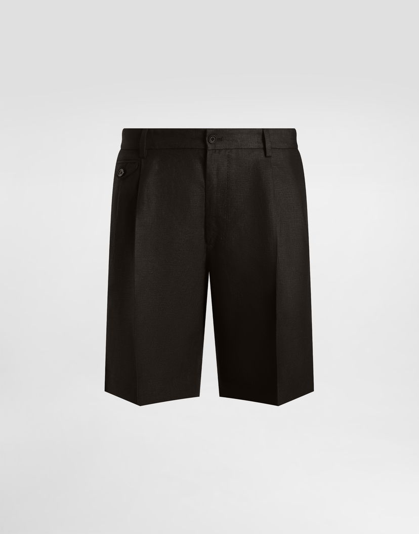 Šortky Dolce & Gabbana Dolce & Gabbana Linen Shorts 52 Čierna | GW0MATFU4MCN0000