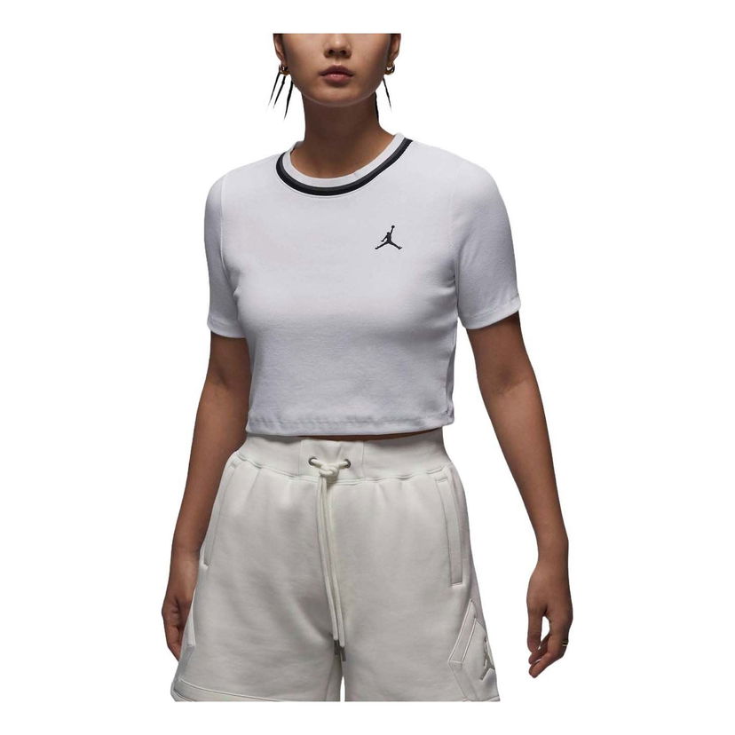 Crop Top Jordan Knit Crop T-Shirt Biela | FV7090-100