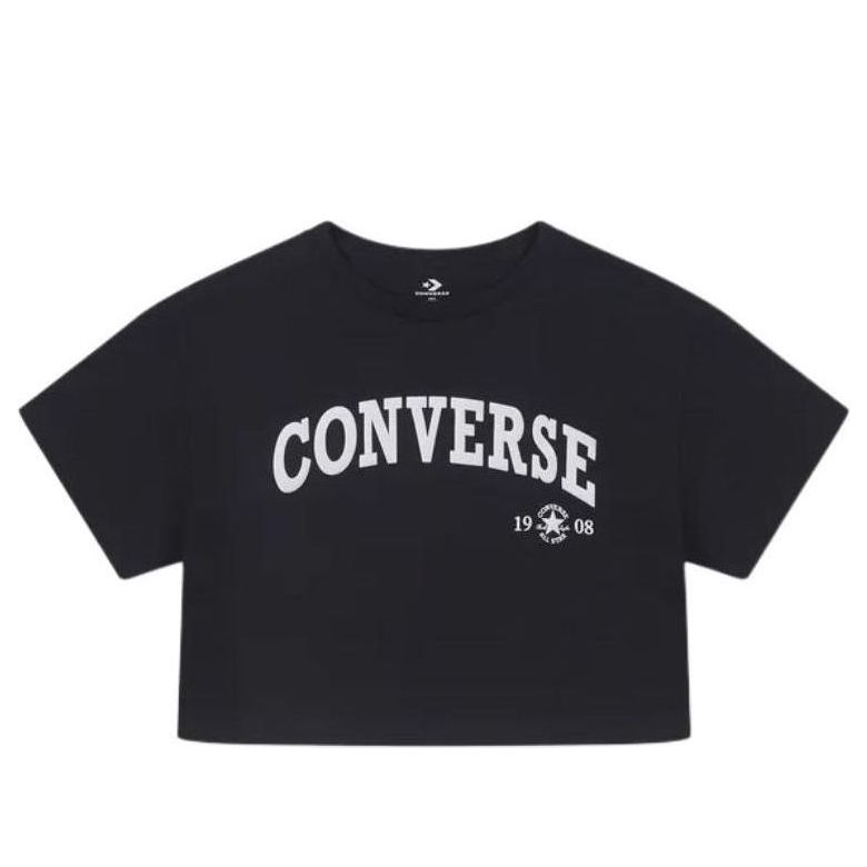 Crop Top Converse Retro Chuck Cropped T-Shirt Čierna | 10026367-A02, 0