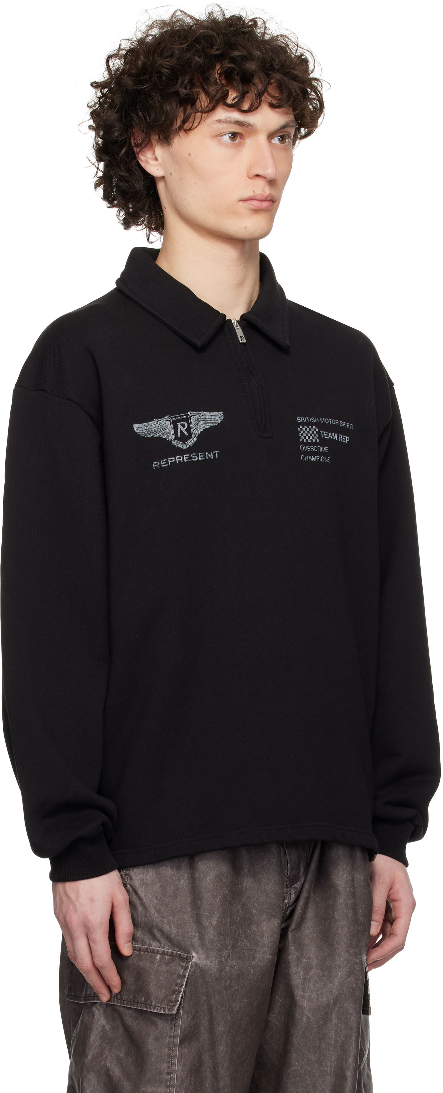 Sveter Represent Clo Represent 'Team Rep' Quarter-Zip Sweatshirt Čierna | MLM41054, 1