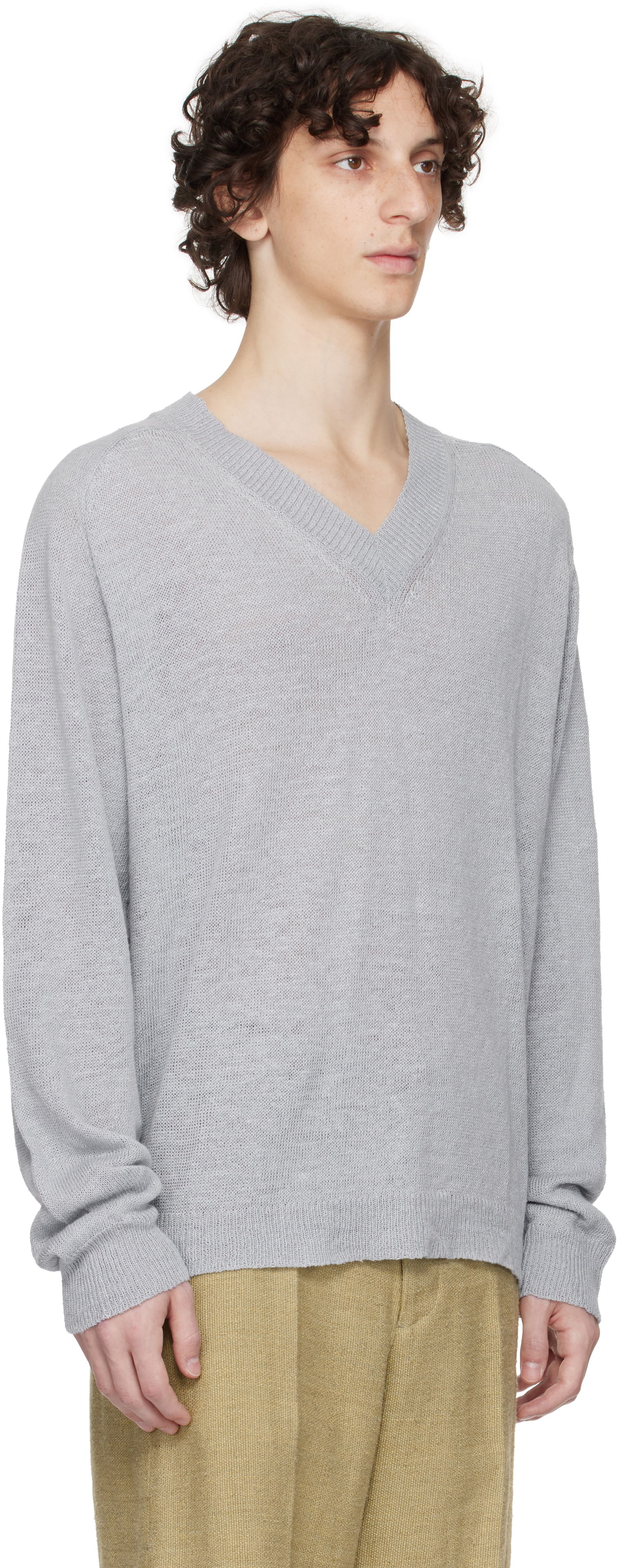 Sveter OUR LEGACY Our Legacy Rue V-Neck Sweater Šedá | M2253RB, 1