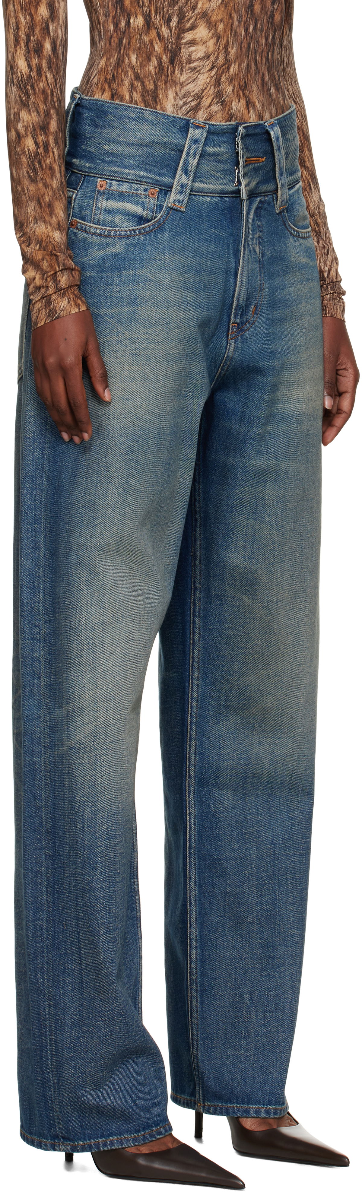 Džínsy Maison Margiela MM6 Maison Margiela 5-Pocket Slub Jeans Modrá | S52LA0259 M30017, 1