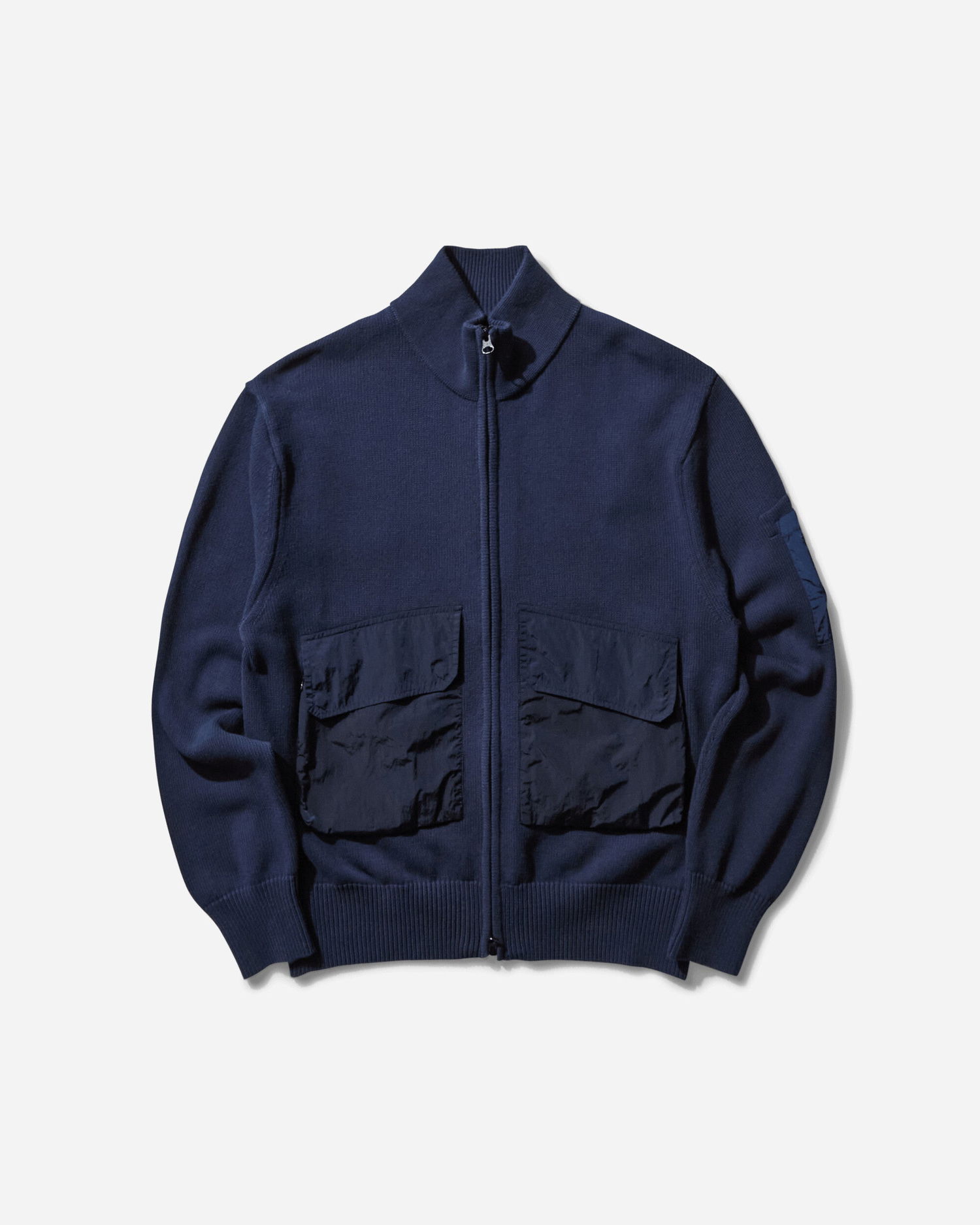 Sveter C.P. Company Zip Lens Knit Sweater Navy | 18CMKN022A-006056M 893, 1