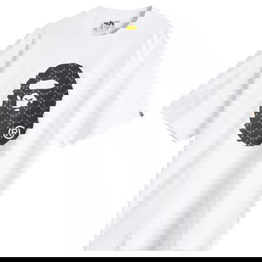 Tričko BAPE A Bathing Ape Collegeonogram Ape Head Relaxed Fit T-Shirt, Size Large Biela | 001TEL301334M-WHT, 1