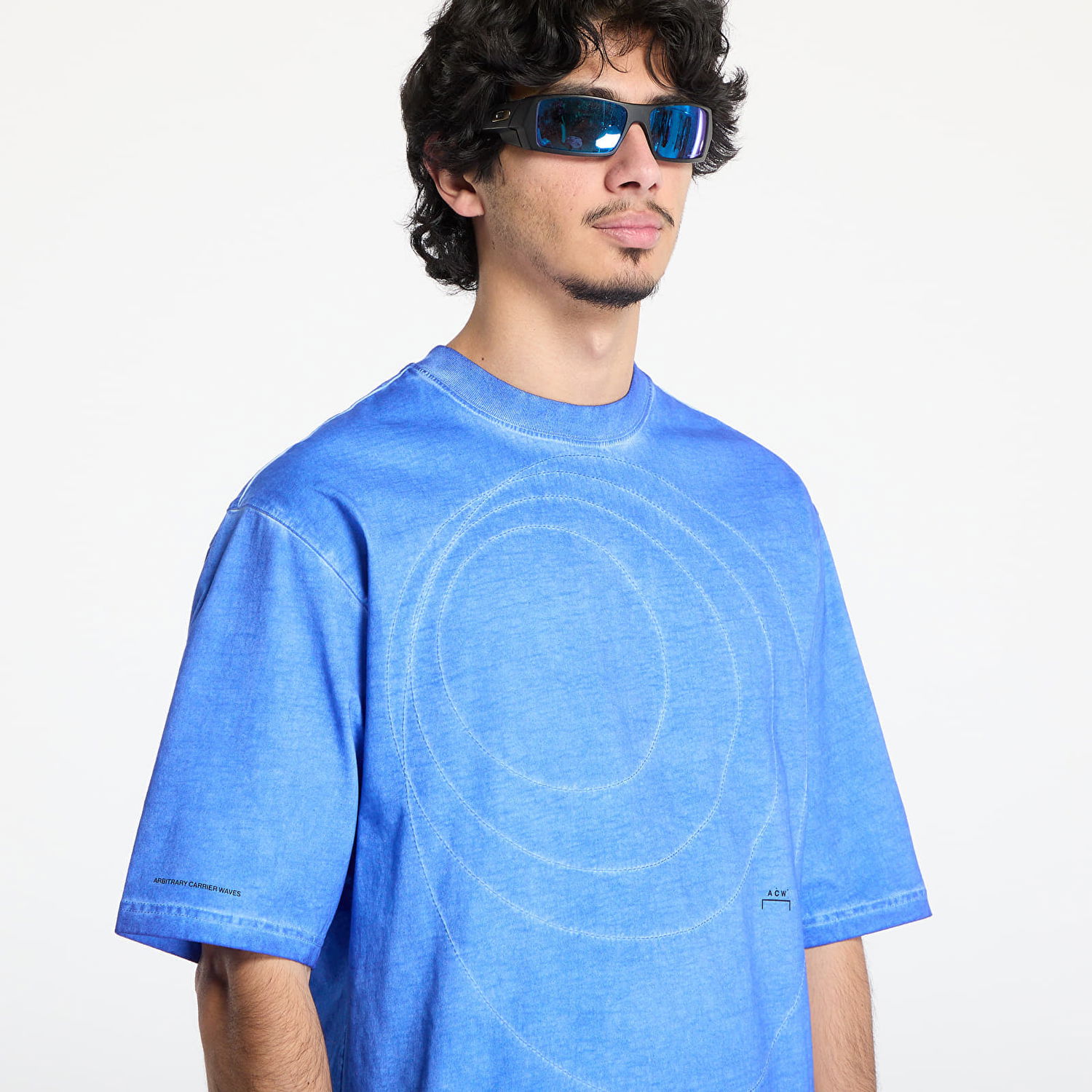 Tričko A-COLD-WALL* A-COLD-WALL* Frequency T-Shirt Modrá | ACWMTS213 Blue, 1