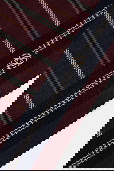 Šál Drôle de Monsieur Drôle de Monsieur Le Foulard Rayure Monogramme Pocket Square Vínová | I.BA021.CO128, 3