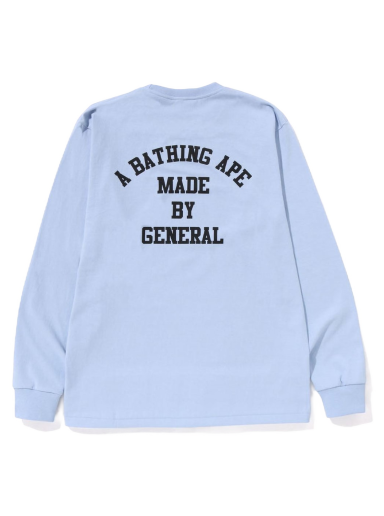 Tričko BAPE A Bathing Ape Lettered L/S Tee Modrá | 1J30-111-013