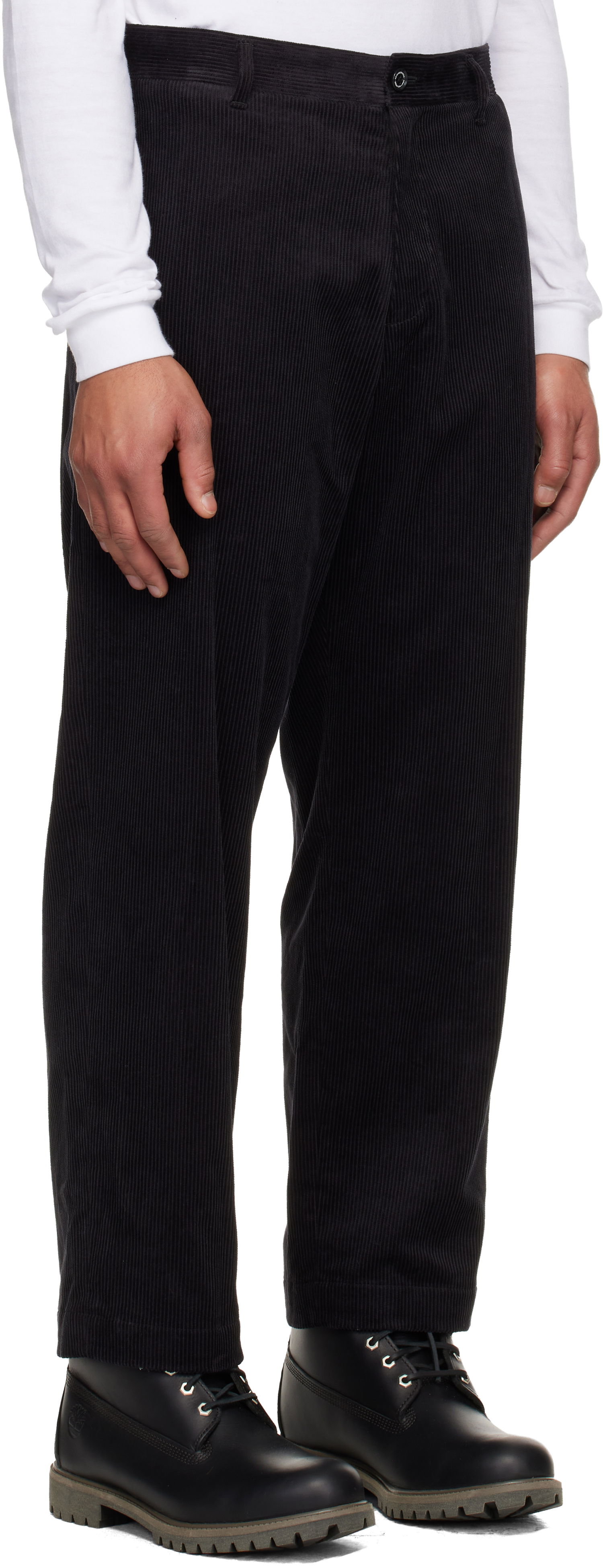 Nohavice Neighborhood Corduroy Plain Trousers Čierna | 252ZANH-PTM05, 1