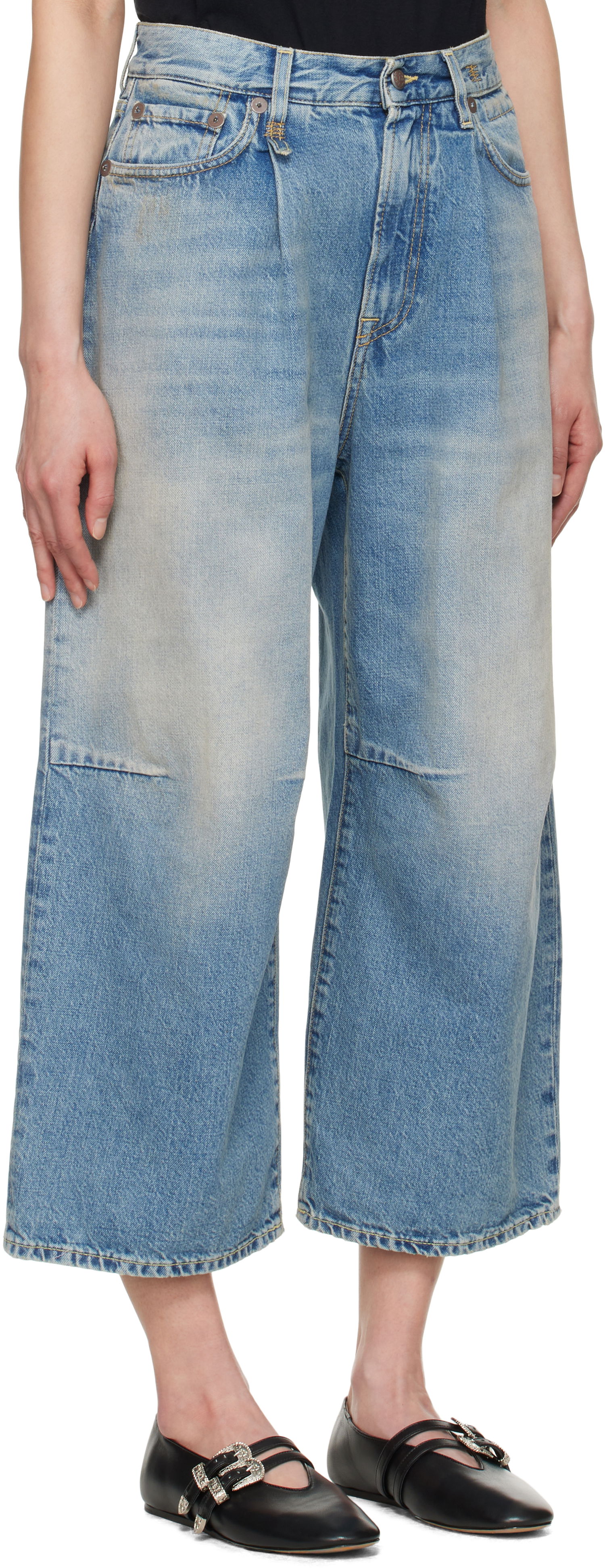 Džínsy R13 R13 Cropped Wide Leg Jeans Modrá | R13WD046-D306A, 1