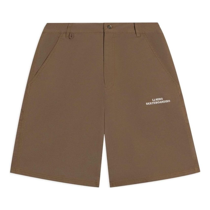 Šortky Li-Ning Skateboarding Logo Embroidery Shorts Hnedá | AKSS835-1