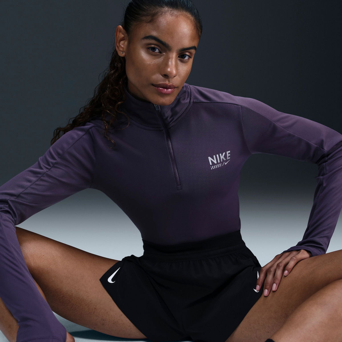 Tričko Nike Running Half-Zip Top Fialová | hm4329-573, 1