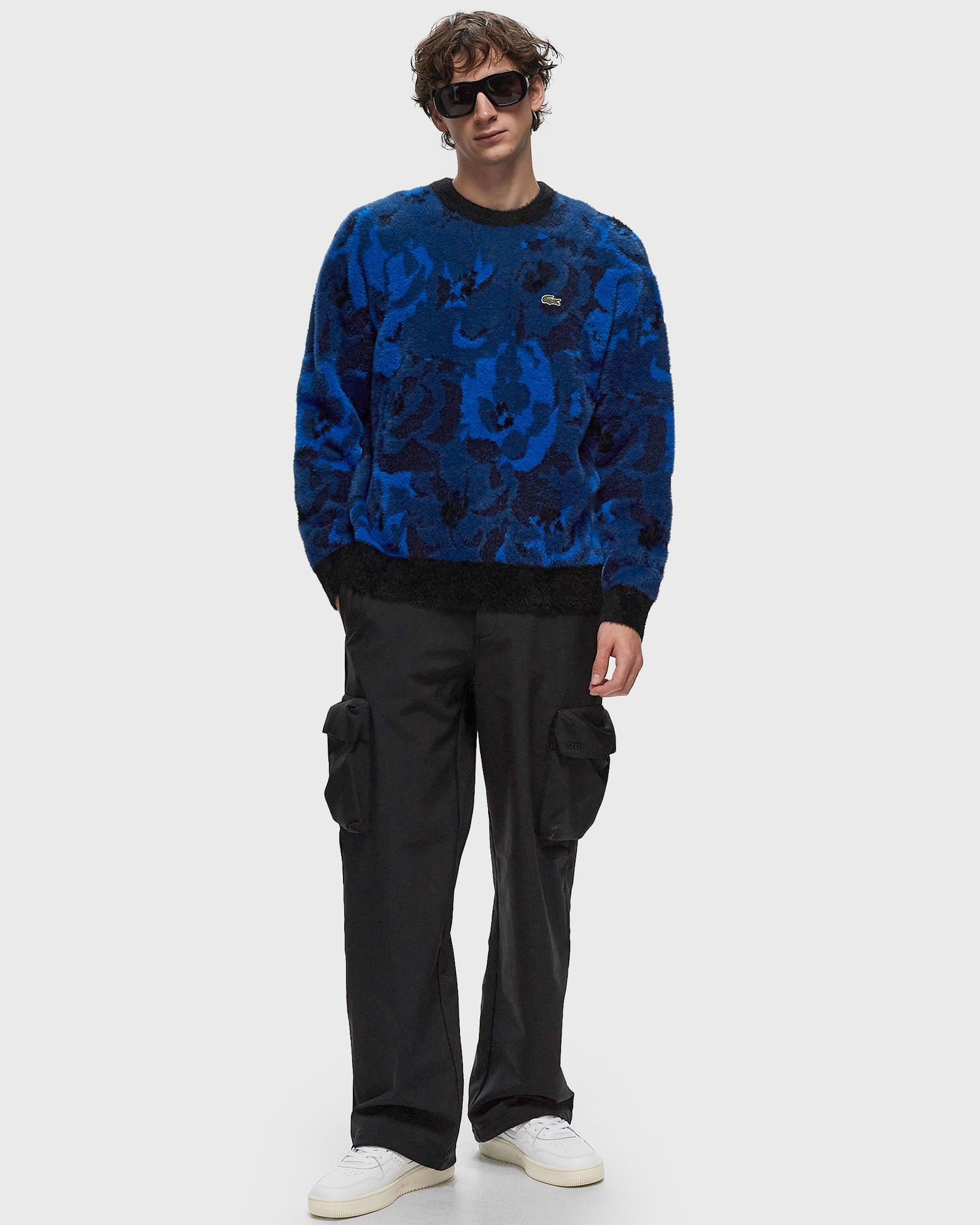 Sveter Lacoste Men's Floral Patterned Crewneck Sweater Modrá | AH3501-IB3, 1