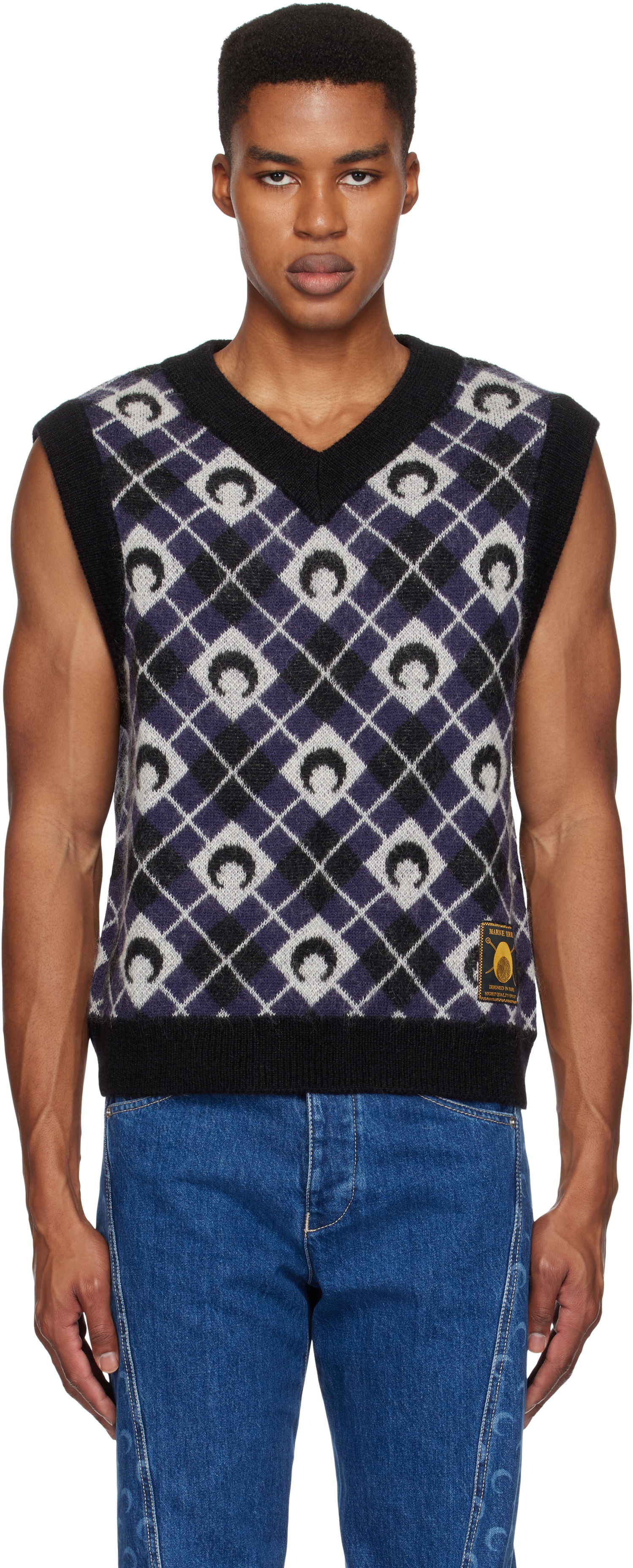 Sveter Marine Serre Argyle Knit Vest Čierna | MTK020A CKNI0522, 0