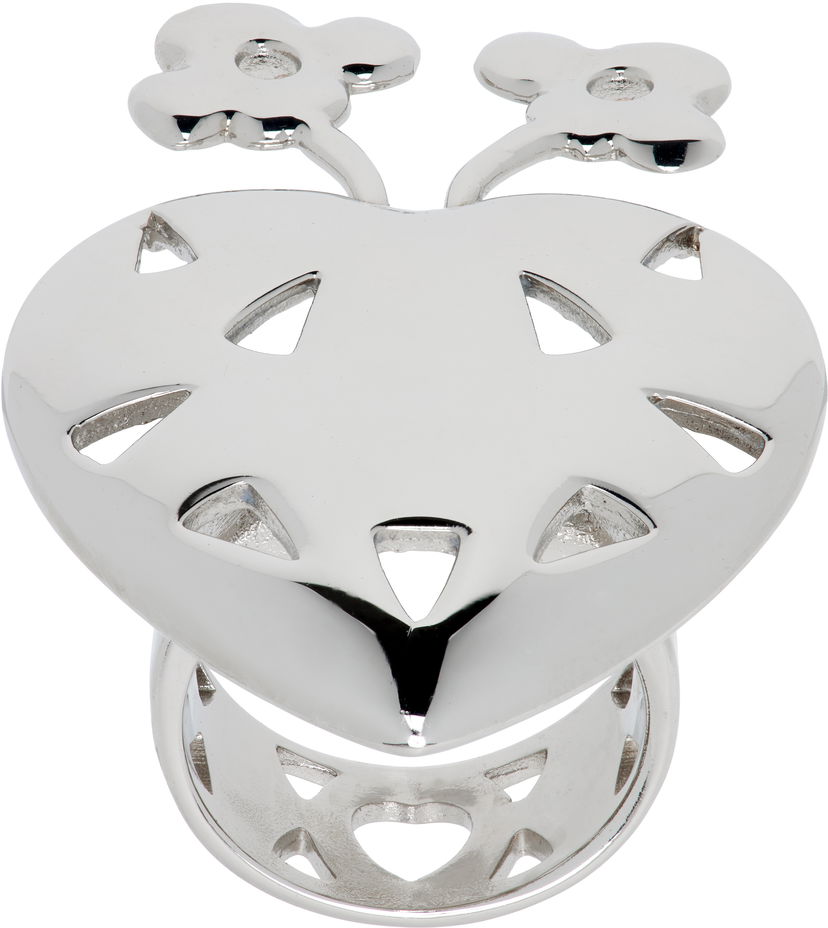 Prsteň Chopova Lowena Spring Antennae Heart and Flower Cut-Out Ring Metalická | 6650