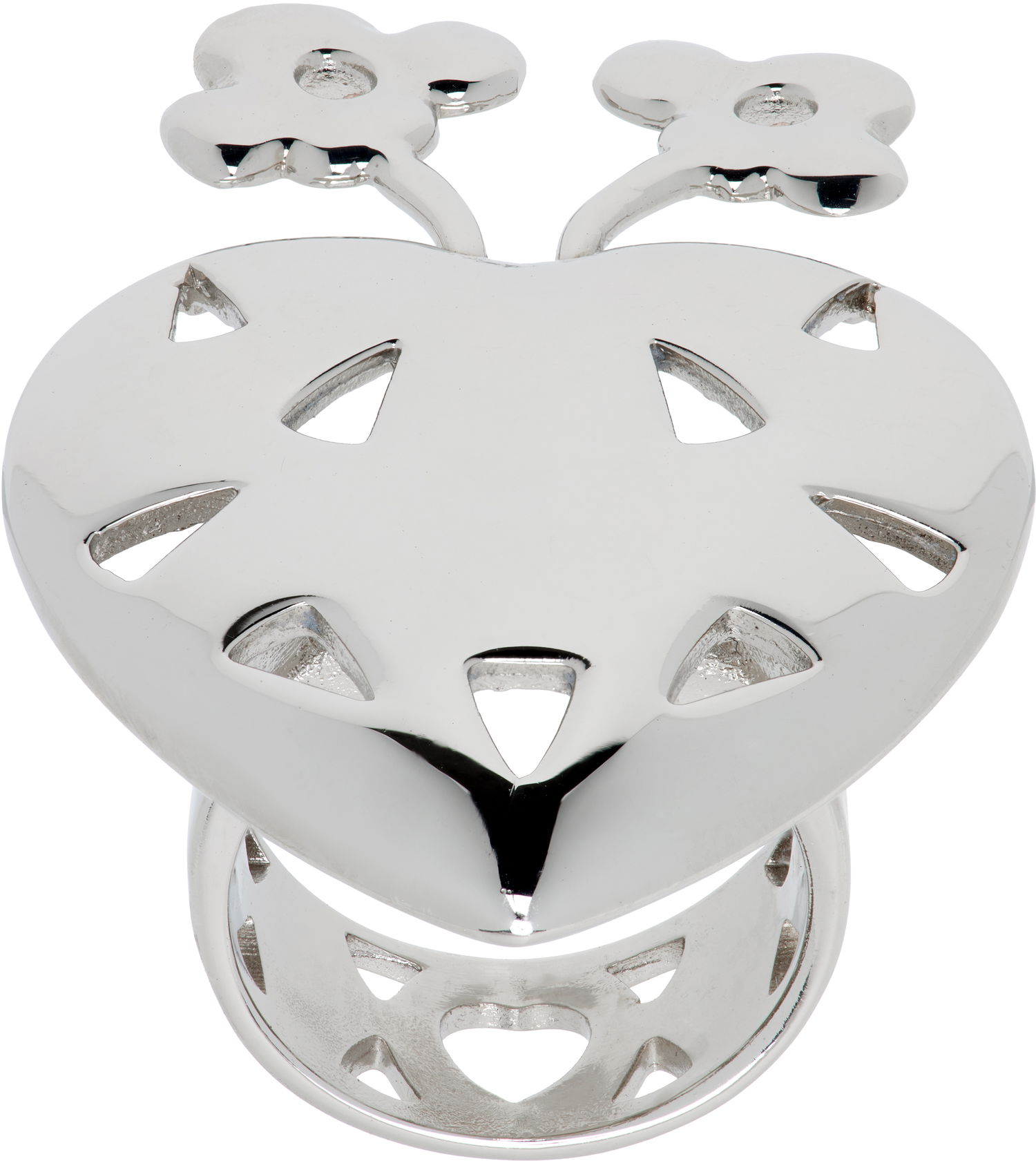 Prsteň Chopova Lowena Spring Antennae Heart and Flower Cut-Out Ring Metalická | 6650, 0