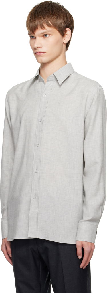 Košeľa Tom Ford TOM FORD Cashmere Melange Fluid Fit Shirt Šedá | HRN001-FMC247, 3