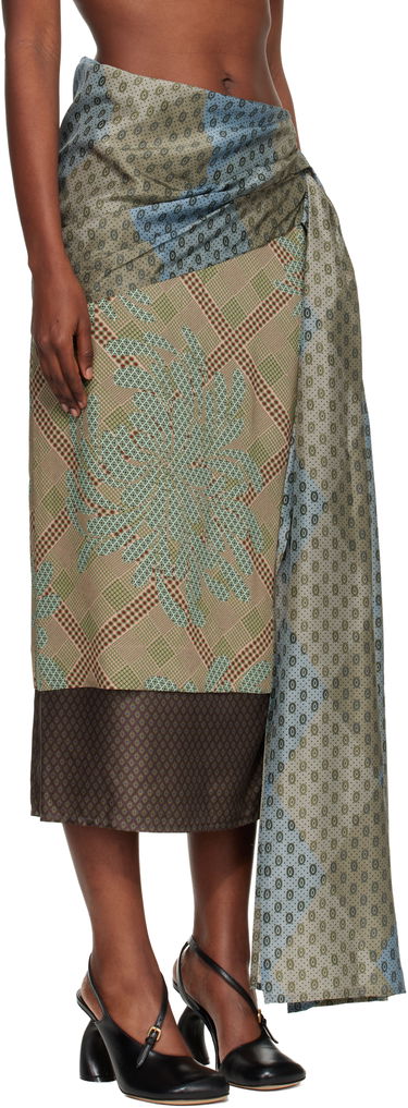 Sukňa Dries Van Noten Dries Van Noten Layered Tie Motif Midi Skirt Rôznofarebný | 252-010856-2260, 4