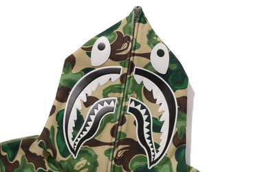 Mikina BAPE Art Camo Shark Full Zip Hoodie Zelené | 0ZXSWM115055L-GRN, 2