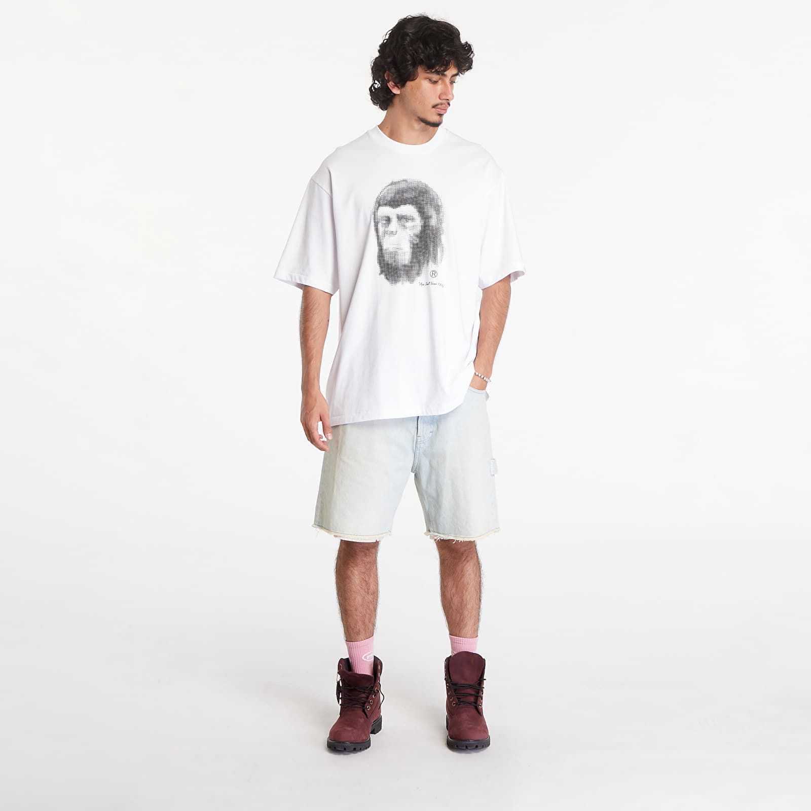 A BATHING APE Pixel Comic Ape Head Relaxed Fit Short Sleeve Tee White