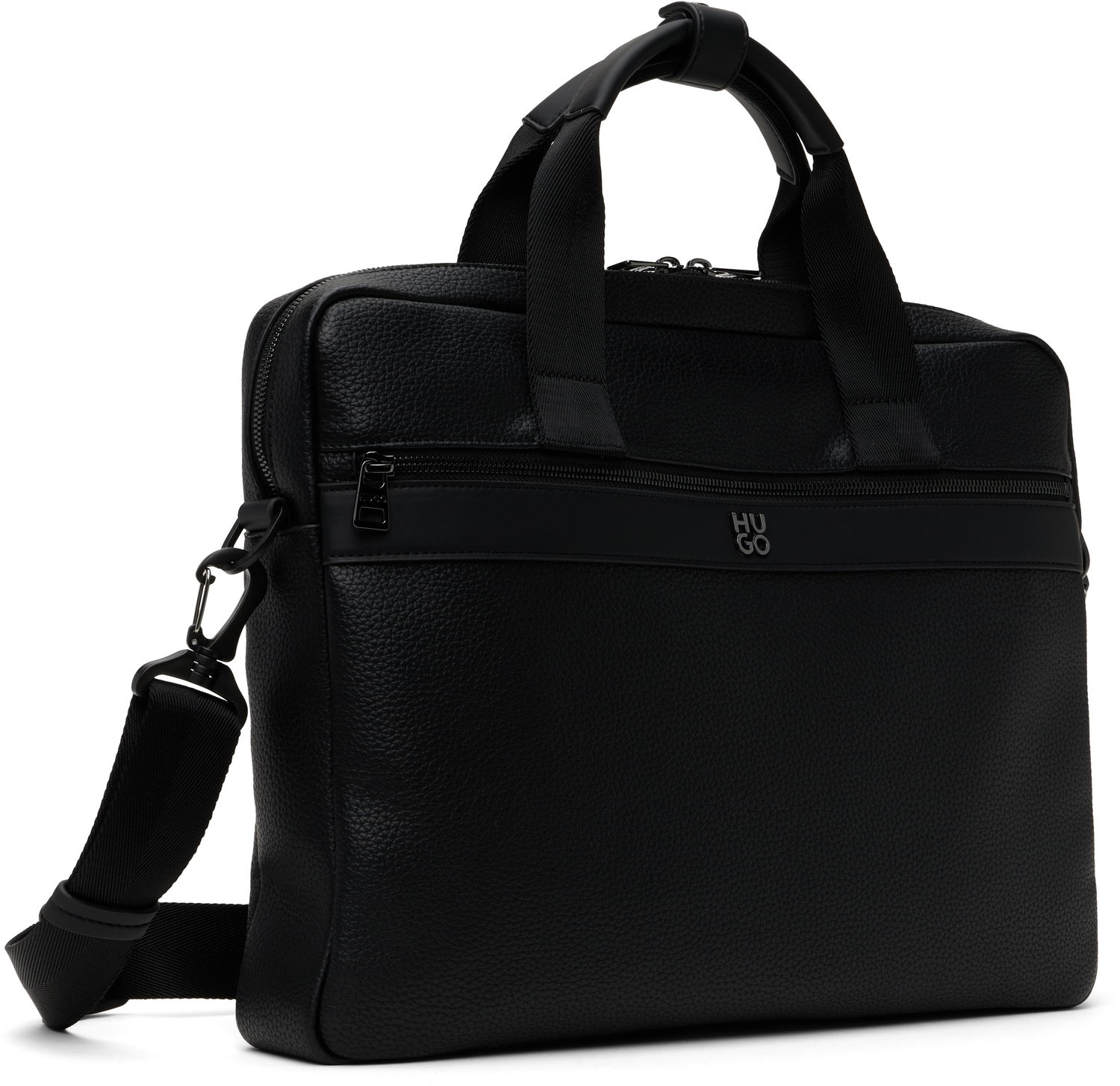 Batohy a tašky BOSS Logo Hardware Faux-Leather Briefcase Čierna | 50547428, 1