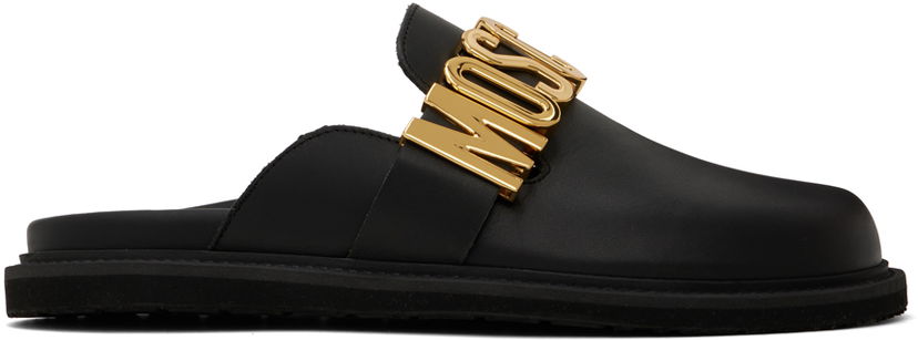 Doplnky Moschino Moschino Lettering Logo Calfskin Mules Čierna | MB10803G1LGA0000