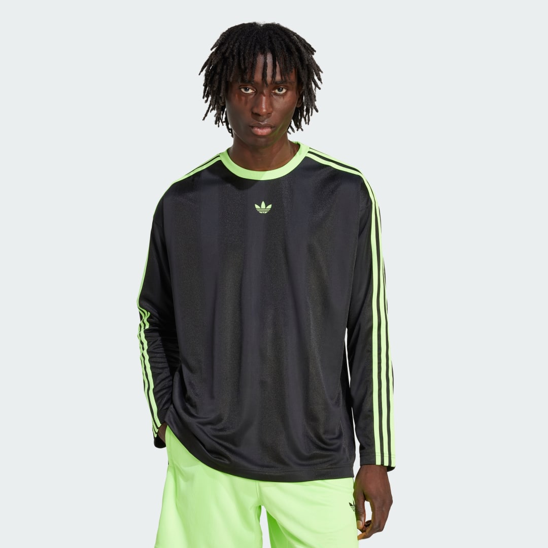 Tričko adidas Performance Adicolor Jacquard Long Sleeve Jersey Čierna | JX1518, 0