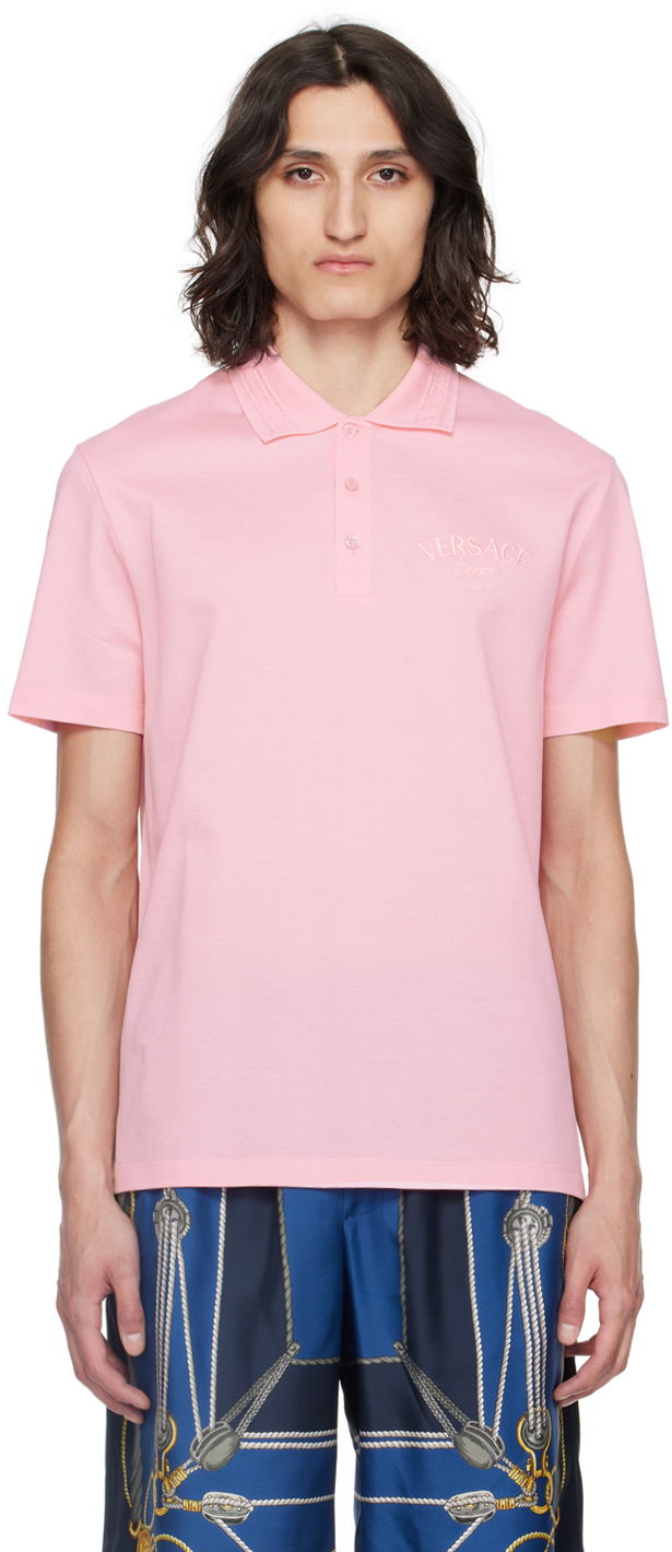 Polo tričko Versace Pink Milano Stamp Polo Ružová | 1013906_1A10623