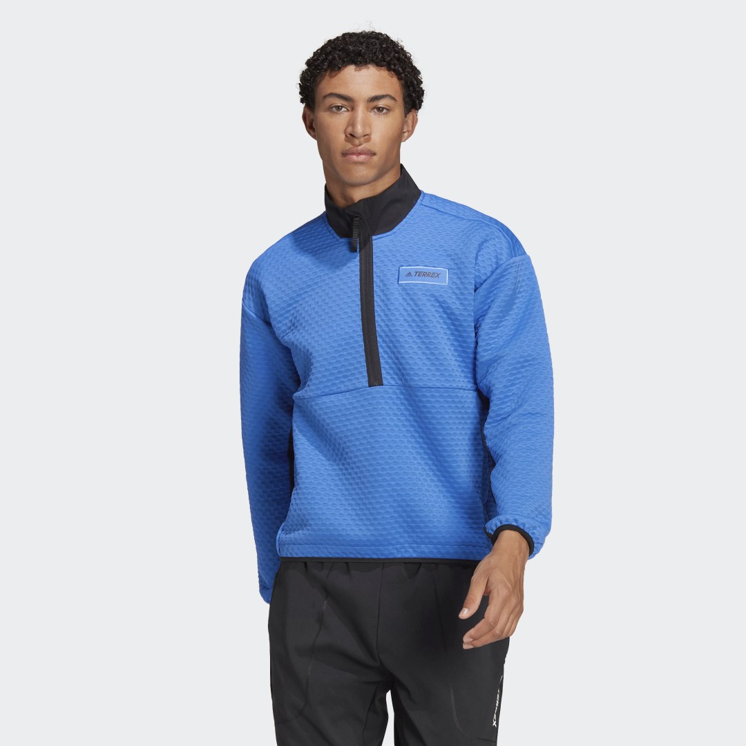 Bunda adidas Performance Terrex Hike Half-Zip Fleece Jacket Modrá | H48995, 0