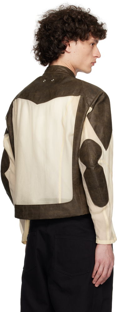 Bunda Andersson Bell Andersson Bell Faux-Leather & Sheer Rider Jacket Hnedá | awa705u, 2