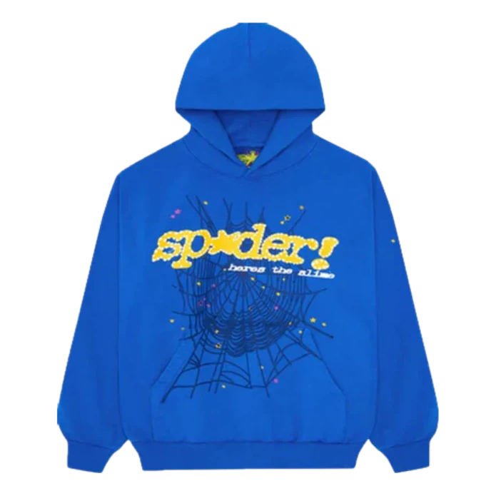 Mikina Sp5der Spider Web Hoodie Modrá | SP5-MBLU-HD, 0