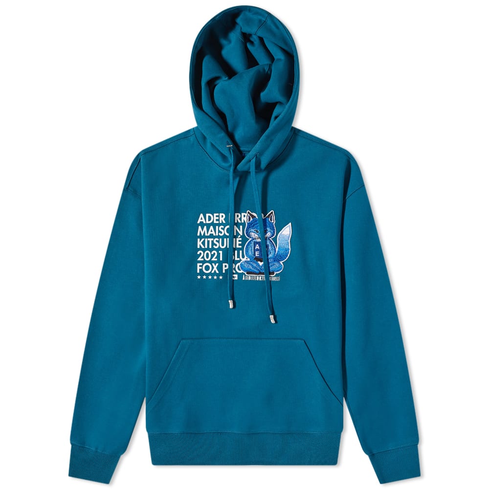 Mikina MAISON KITSUNÉ X ADER error Meditation Fox Hoody Tyrkysová | BKKFWHD03TQ, 0
