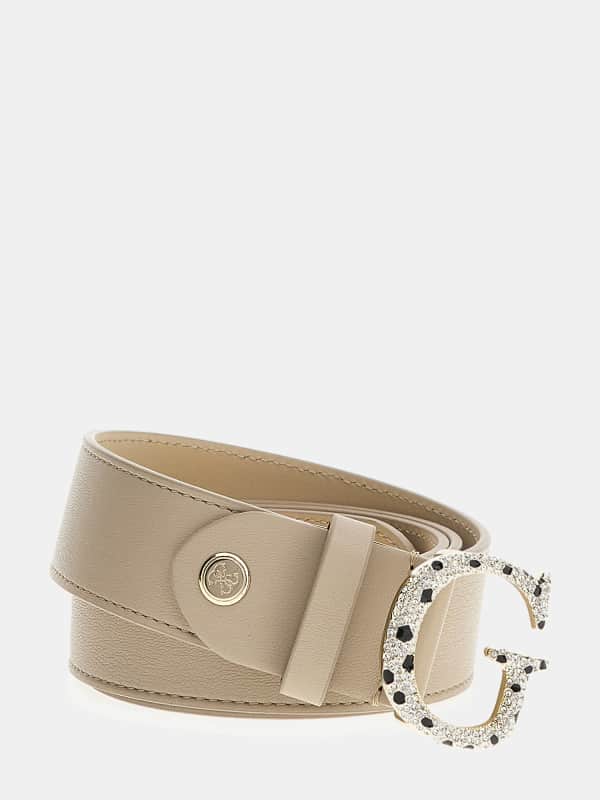 Opasok GUESS Bejewelled-Buckle Béžová | BW9052P4130, 0