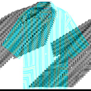 Košeľa BEAMS Men's Stripe Open Collar Shirt, Size Large Tyrkysová | 1101-0564-803-73, 0