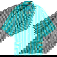 Men's Stripe Open Collar Shirt, Size Large